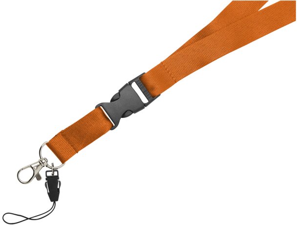 Lanyard con hebilla separable y enganche para móvil Sagan Naranja detalle 14