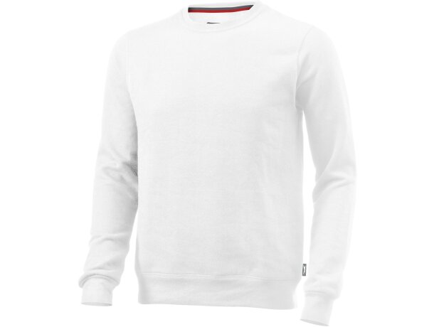 Sudadera con cuello redondo y ribete de color personalizada blanca Sudadera con cuello redondo y ribete de color personalizada blanca