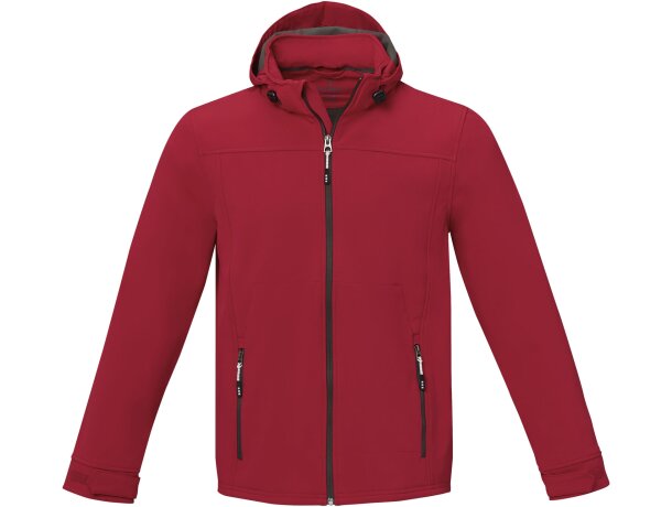 Chaqueta softshell de hombre Langley impermeable transpirable Rojo detalle 4