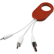 Cable de carga 3 en 1 Troop con clip mosquetón