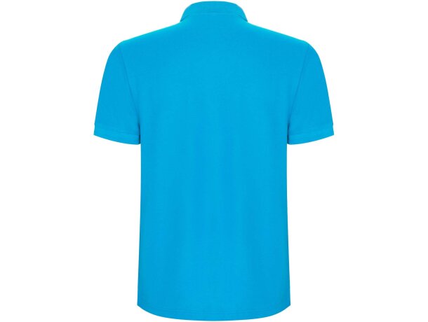 Polo manga corta hombre Pegaso Premium Roly punto piqué Azul turquesa detalle 26