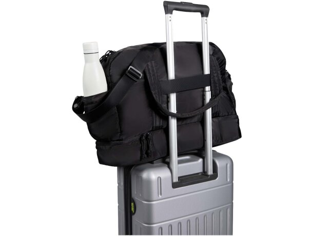 Bolsa de lona Puffer 30L con poliéster reciclado certificado GRS Negro intenso detalle 4