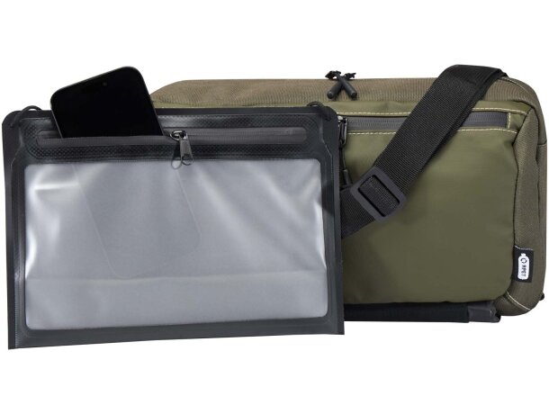 Bolsa bandolera modular reciclada certificación GRS Roam Verde detalle 11