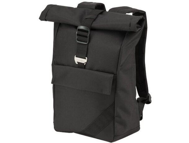 Mochila para portátil con tapa enrollable personalizada negro intenso Mochila para portátil con tapa enrollable personalizada negro intenso
