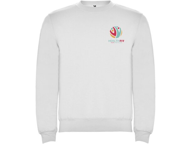 Sudadera cuello redondo unisex Clásica Roly personalizable Blanco detalle 1