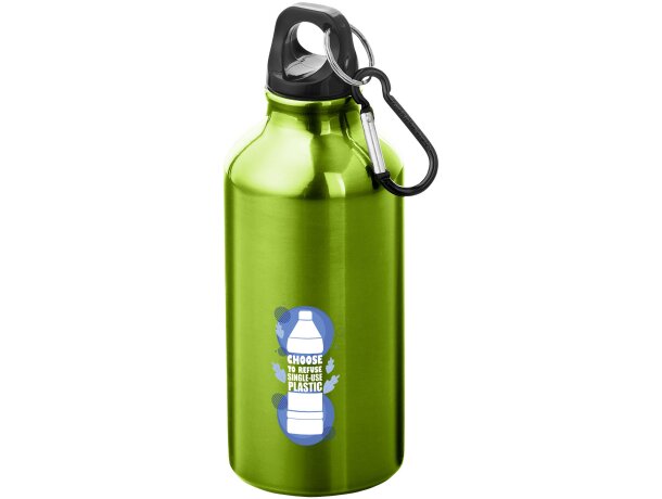 Cantimplora de aluminio con mosquetón 350 ml con logo