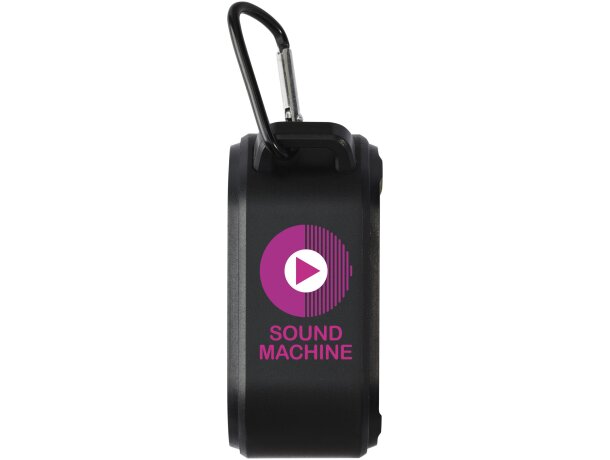 Altavoz solar Bluetooth IPX5 de 3W con mosquetón Solo Negro intenso detalle 2