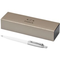 Bolígrafo combinado en acero y plástico con caja personalizado blanco Bolígrafo combinado en acero y plástico con caja personalizado blanco