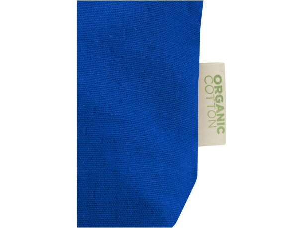 Bolsa de aseo pequeña Odisha algodón orgánico certificado OCS Azul real detalle 20