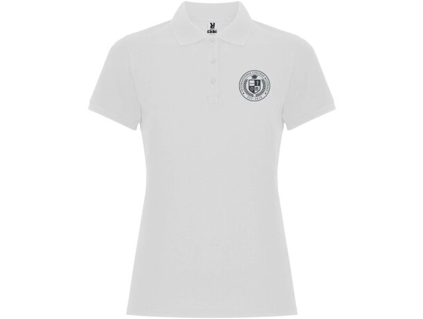 Polo manga corta mujer Pegaso Premium Roly piqué algodón Blanco detalle 1