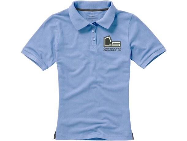 Polo de mujer barato en algodón 200 g/m2 Elevate Life Calgary Azul claro detalle 31
