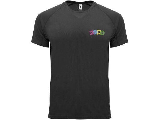 Camiseta deportiva infantil Bahrain Roly Negro intenso detalle 1