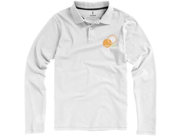 Polos serigrafiados algodón 200 g/m2 Oakville Blanco detalle 1