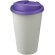 Vaso de plástico con cierre clip y tapa de rosca pp reciclado 350ml Morado/blanco