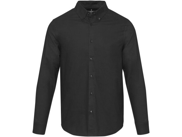 Camisa oxford Sphene algodón BCI sostenible hombre Negro intenso detalle 10