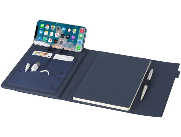 Organizador Liberto con soporte móvil y papel reciclado FSC Azul marino detalle 10