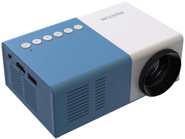 Proyector Prixton Mini Pro Cinema con puerto HDMI y altavoz Azul/blanco detalle 4
