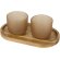 Set bandeja madera acacia y vasos vidrio borosilicato Male Avena