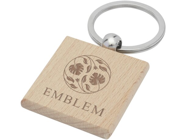 Llavero cuadrado madera haya natural Gioia Natural detalle 1