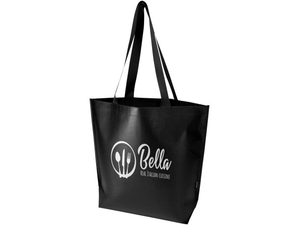 Bolsa tote Duo 30 litros plástico reciclado certificado GRS Negro intenso detalle 6