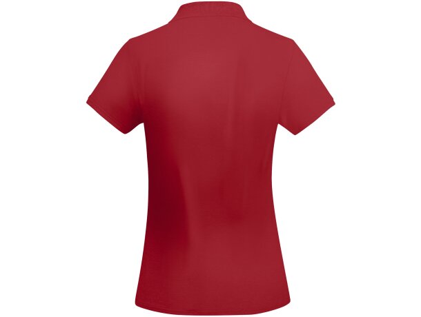 Polo mujer algodón orgánico Prince manga corta entallado Roly Rojo detalle 32