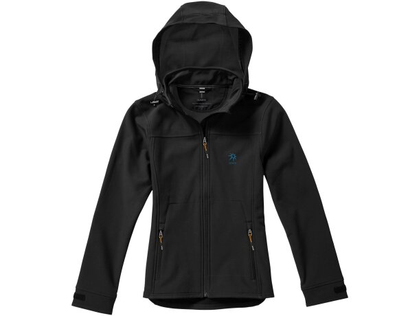 Chaqueta softshell mujer Langley corte entallado impermeable Negro intenso detalle 30