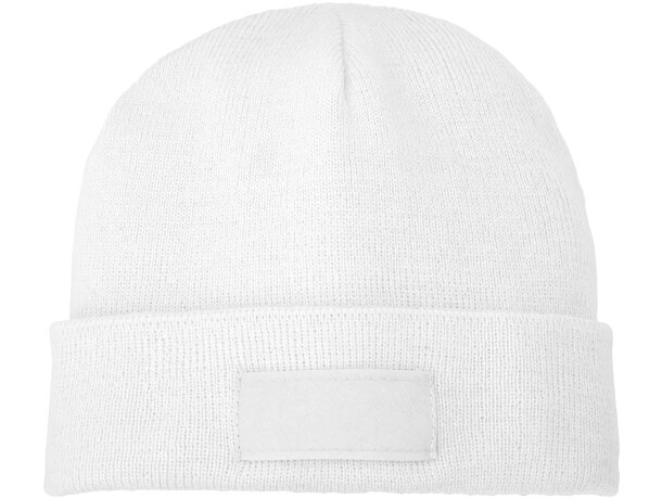 Gorro de lana con parche Boreas Blanco detalle 2