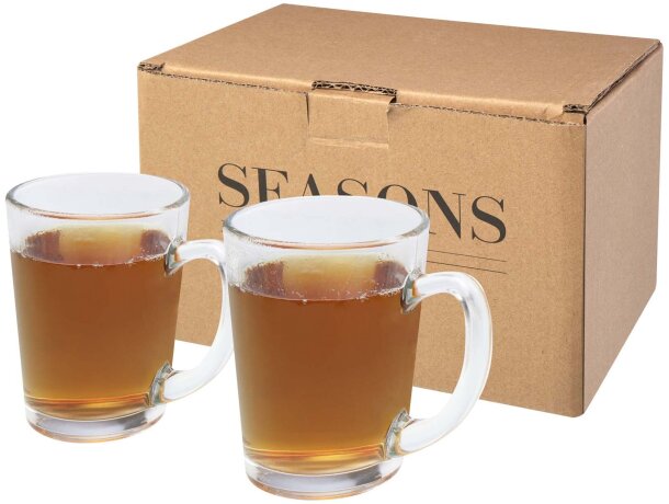 Set de 2 vasos de vidrio para té Zeni de 310ml Transparente detalle 5