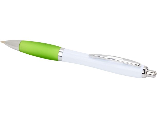 Bolígrafo Nash de plástico ABS reciclado con empuñadura suave Verde lima detalle 15