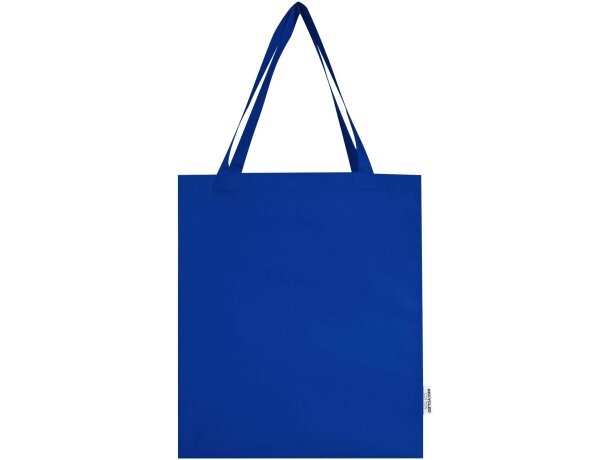 Bolsa tote con refuerzos algodón reciclado certificado GRS Madras Azul real detalle 22