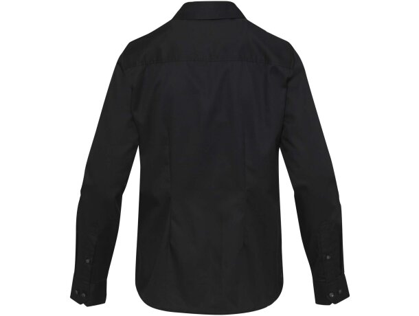 Camisa sarga mujer Citrine algodón BCI certificado 185 g/m² Negro intenso detalle 3