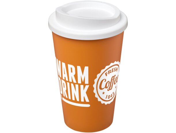 Vaso térmico Americano 350 ml con aislamiento de doble pared Naranja/blanco detalle 69