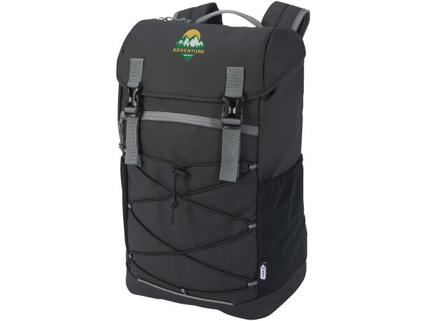 Mochila para portátil de 15,6 Aqua en poliéster reciclado GRS Negro intenso detalle 1