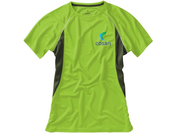 Camiseta técnica Quebec de manga corta blanca detalles de color de mujer Verde manzana/antracita detalle 12