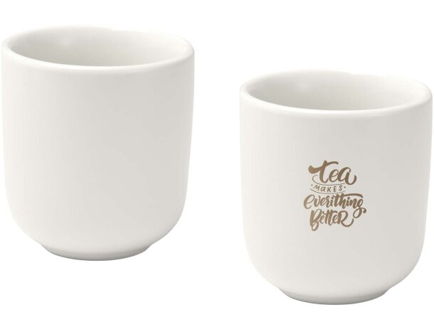 Juego 2 tazas espresso cerámica Male acabado mate 90ml Blanco detalle 5