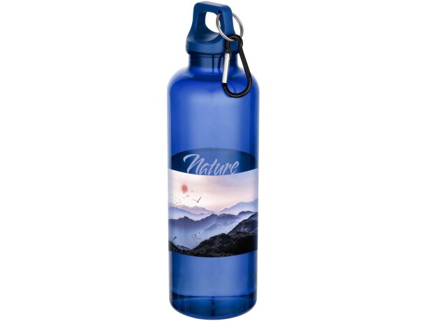 Botella Oregon 750ml PET reciclado certificado RCS con mosquetón Azul real detalle 1