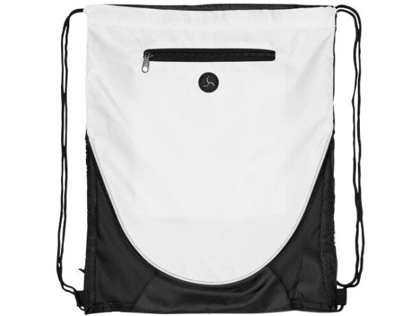Mochila con cuerdas con lateral de rejilla personalizada blanca