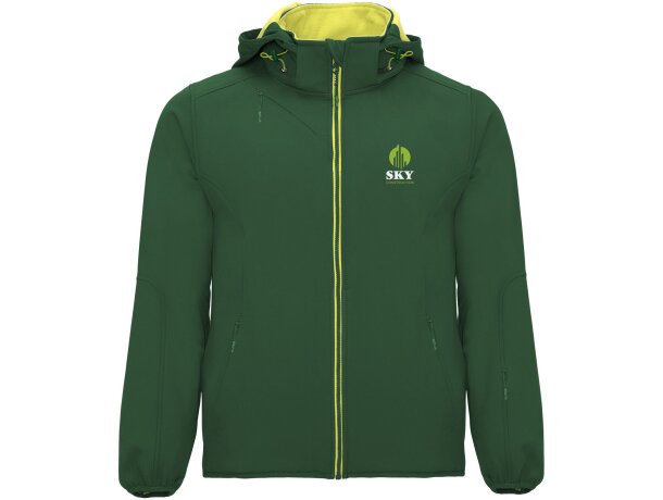 Chaqueta softshell Siberia Roly con capucha y forro micropolar Verde botella detalle 26