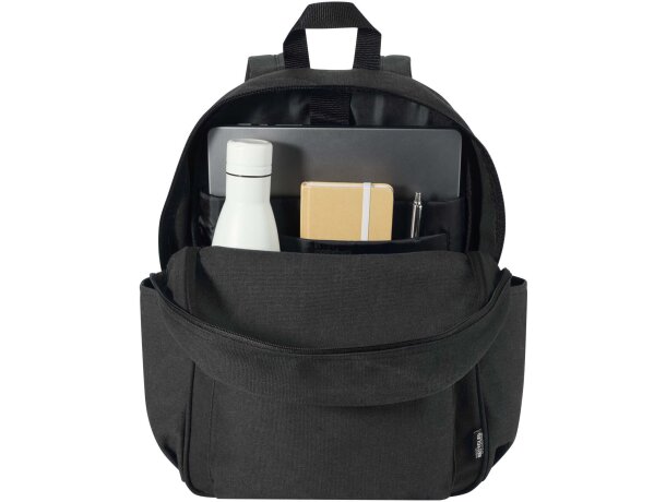 Mochila urbana Recanvas para portátil con materiales reciclados Negro intenso detalle 4