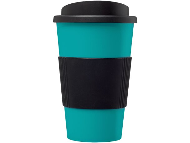 Vaso térmico 350ml con agarradera Americano Azul aqua/negro intenso detalle 70