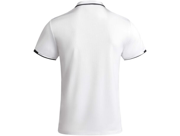 Polo deportivo manga corta infantil Tamil Roly poliéster reciclado Blanco/negro intenso detalle 5
