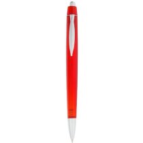 Bolígrafo de plástico con pulsador barato rojo transparente Bolígrafo de plástico con pulsador barato rojo transparente