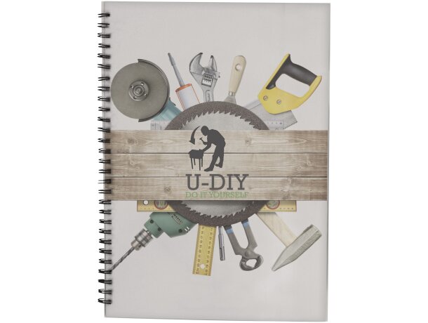 Cuaderno A4 con anillas de alambre y cubierta de PP Desk-Mate® Blanco detalle 5