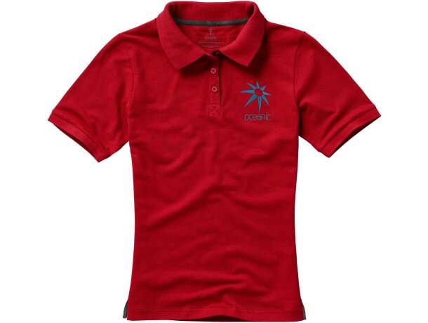 Polo de mujer barato en algodón 200 g/m2 Elevate Life Calgary Rojo detalle 20