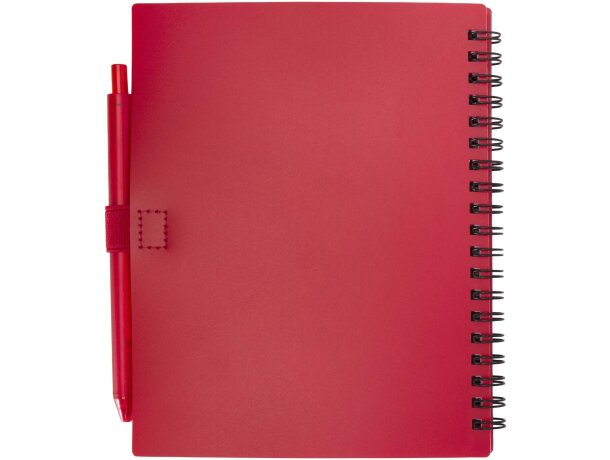 Juego libreta tapa blanda y bolígrafo reciclado Niove Rojo detalle 7