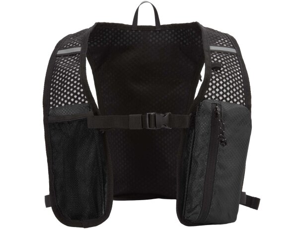 Chaleco running Nomad con mochila hidratación 5L reciclado Negro intenso detalle 2