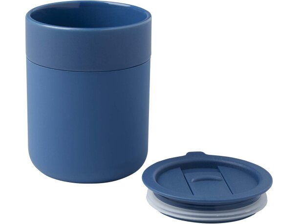 Vaso de cerámica Java 330ml con tapa antiderrames Azul detalle 18