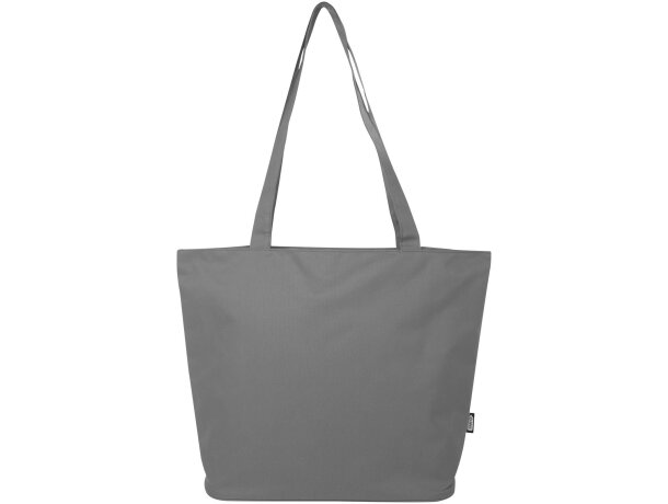 Bolsa tote con cremallera Panama de 20L certificada GRS Gris detalle 23