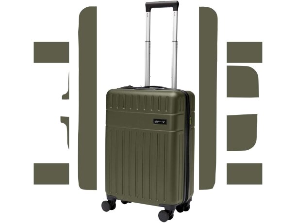 Trolley cabina Rover 20 con ABS reciclado certificado GRS Verde bosque detalle 25