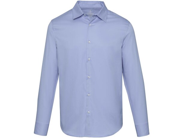 Camisa sarga Citrine hombre algodón BCI certificado 185 g/m² Azul claro detalle 9